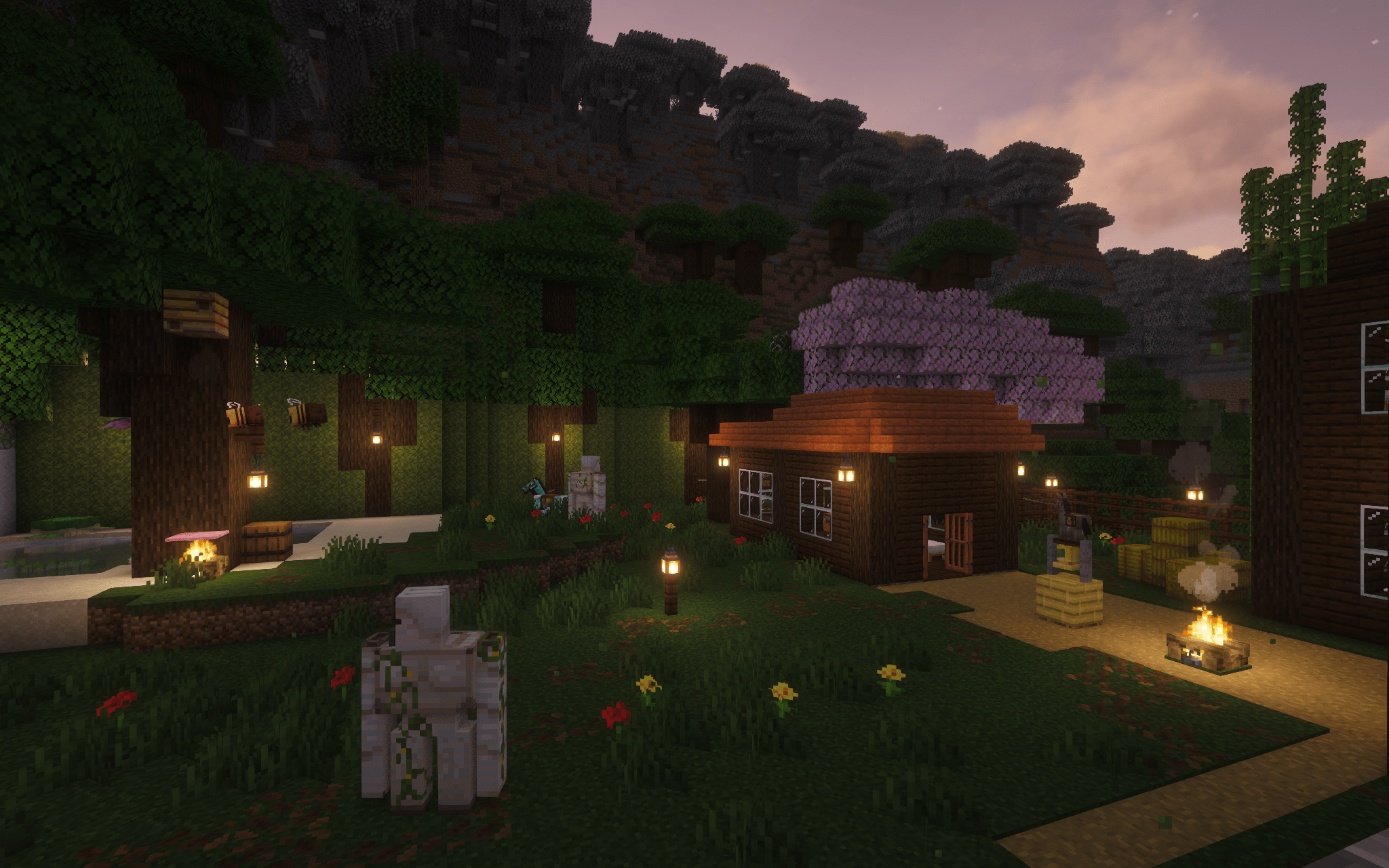 Village at morning, Bees doing their things