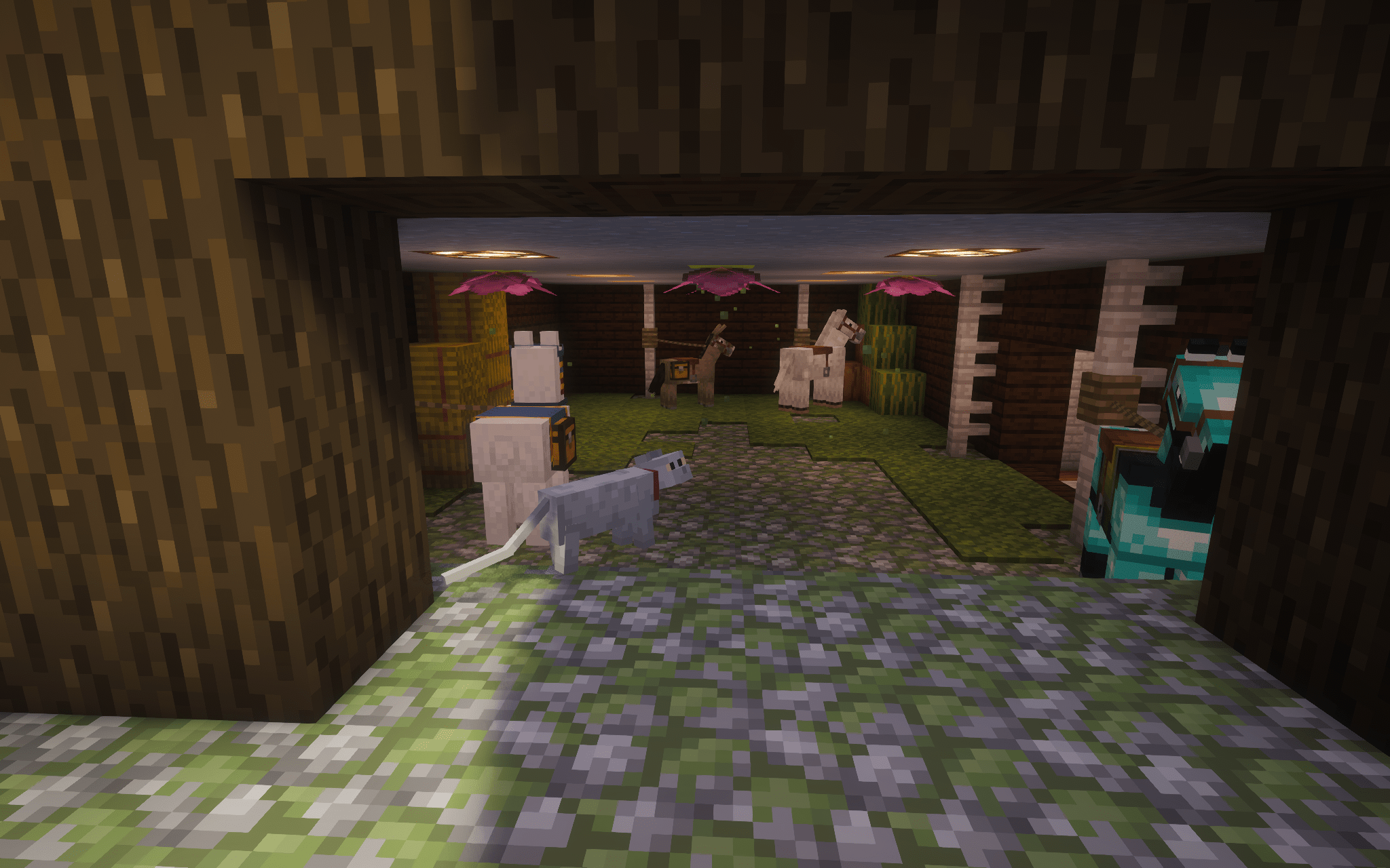 Minecraft residence, stables view